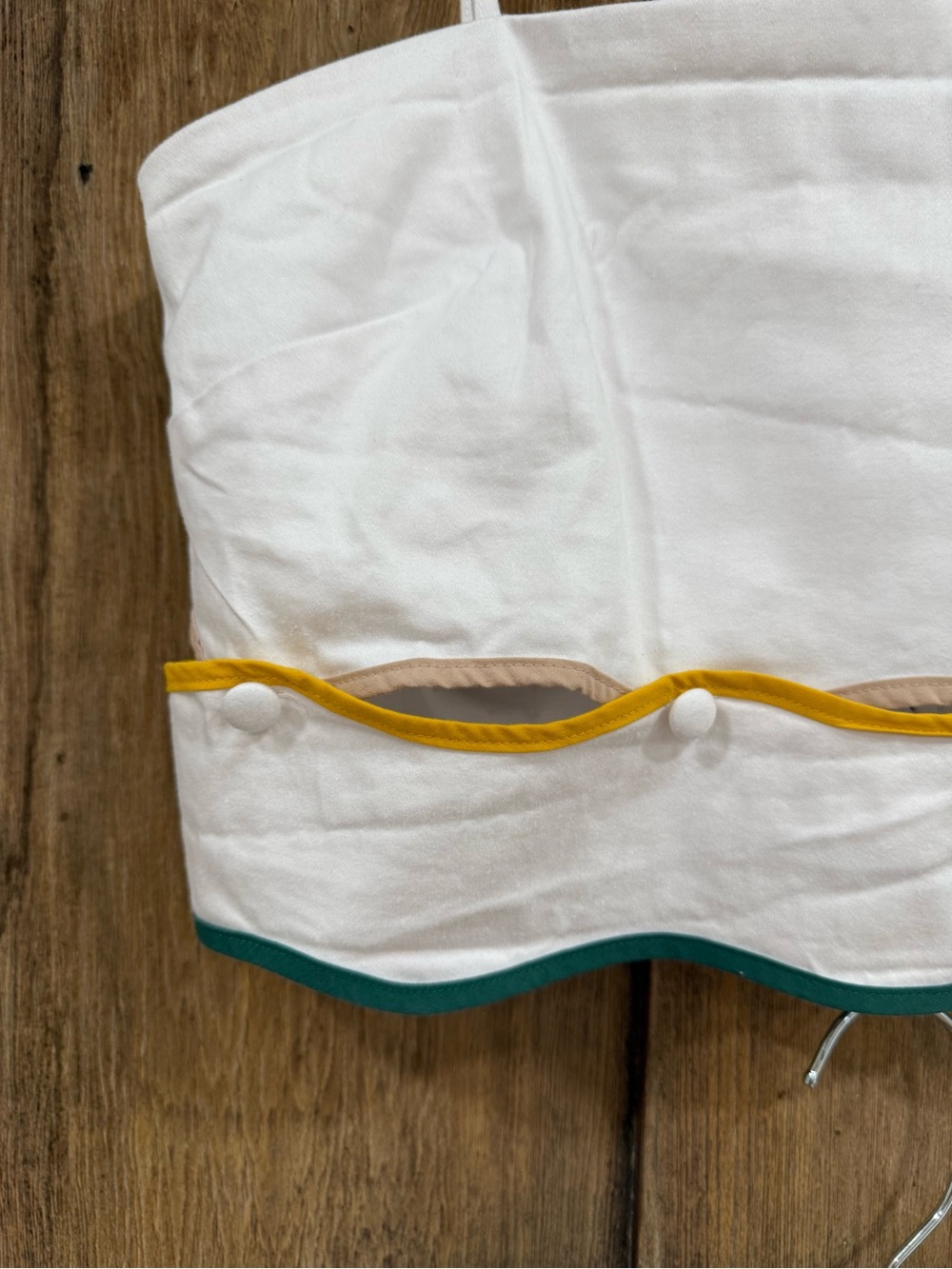 ANTONIO MELANI White High-Waist Shorts Set with Yellow & Green Trim - Picture 3 of 11
